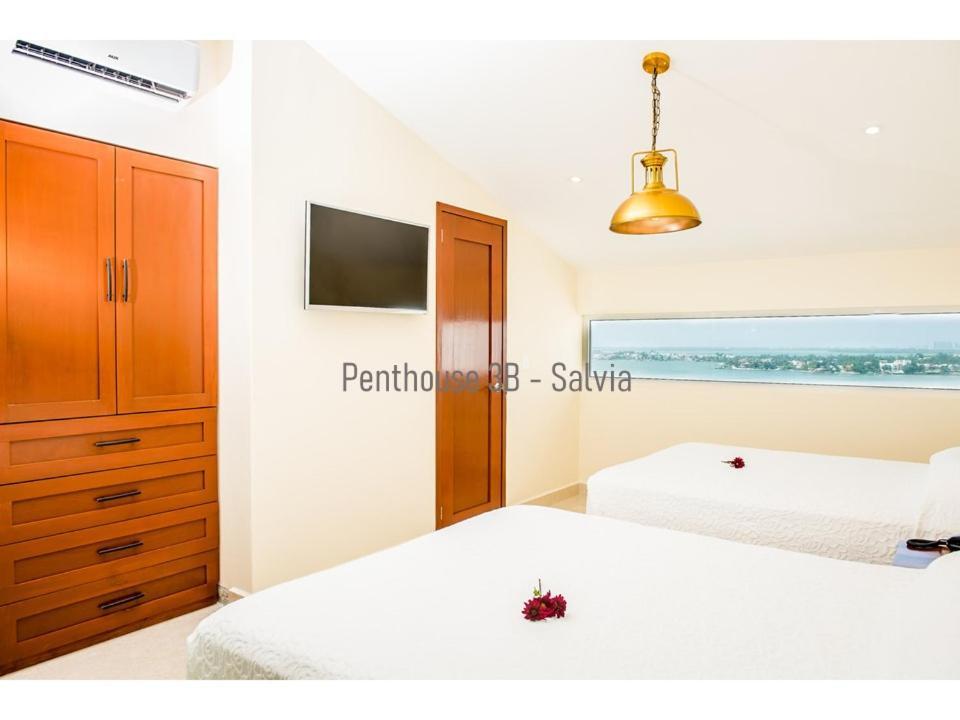 2 Story Oceanfront Penthouses On Cancun Beach! 外观 照片